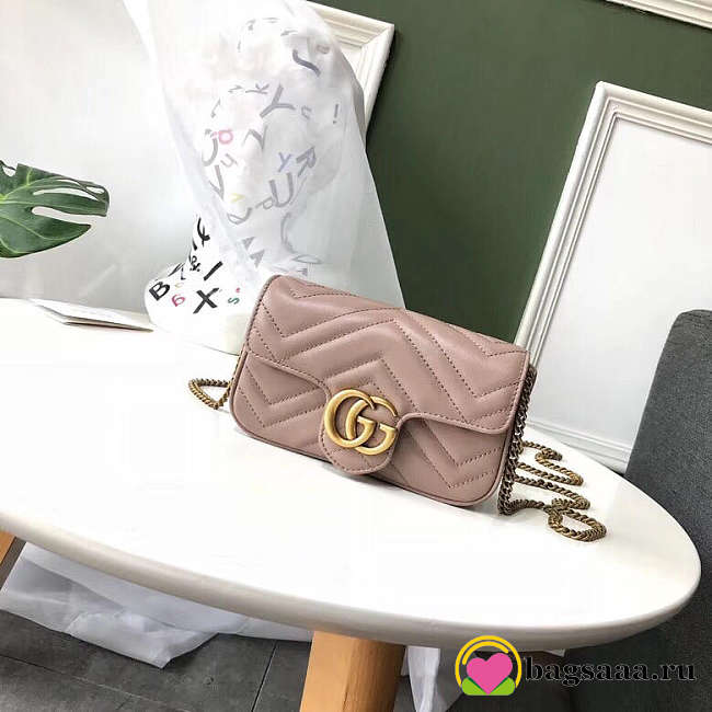 Gucci Super Mini GG Marmont Bag 17CM Beige - 1