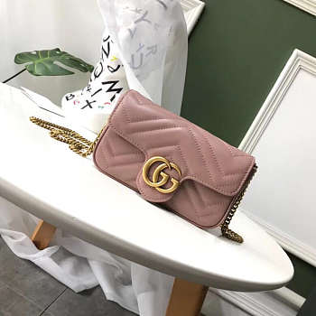 Gucci Super Mini GG Marmont Bag 17CM Pink