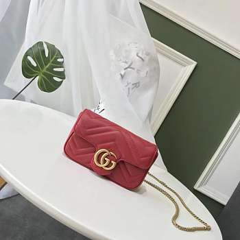 Gucci Super Mini GG Marmont Bag 17CM Red