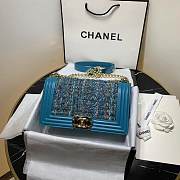 Chanel Boy Bag 25cm Blue - 1