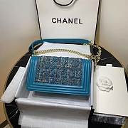 Chanel Boy Bag 25cm Blue - 4