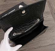 YSL Crocodile embossed cowhide Chain shoulder bag Black - 5