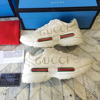 Gucci Distressed leather horny retro running shoes