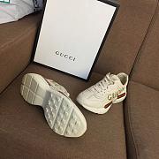 Gucci Distressed leather horny retro running shoes 001 - 4