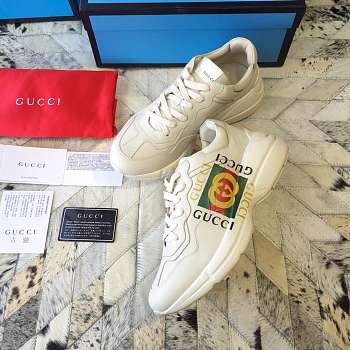 Gucci Distressed leather horny retro running shoes 002