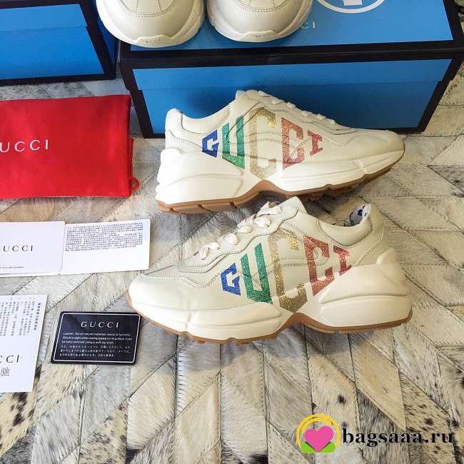 Gucci Distressed leather horny retro running shoes 003 - 1