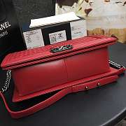 Chanel Leboy bag Lambskin silver hardware Red - 5