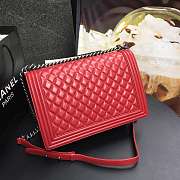 Chanel Leboy bag Lambskin silver hardware Red - 6