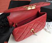 CHANEL Lambskin Waist Belt Bag red - 6
