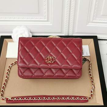 CHANEL Woc Chain wallet Red