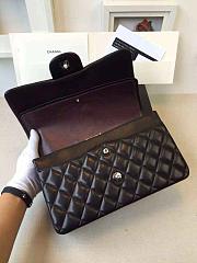 Chanel Lambskin Flap Bag in Black 30cm with Sliver Hardware - 5