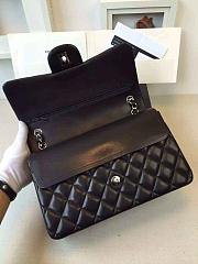 Chanel Lambskin Flap Bag in Black 30cm with Sliver Hardware - 4