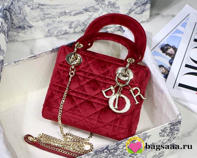 Lady Dior Mini Bag 17cm Red - 1