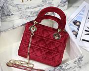 Lady Dior Mini Bag 17cm Red - 6