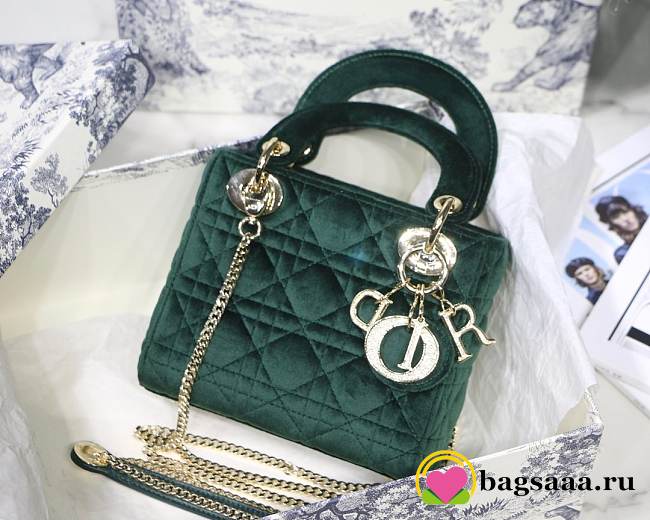 Lady Dior Mini Bag 17cm Green - 1