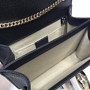 Gucci 510304 Interlocking Chain Black Leather Cross Body Bag - 6