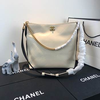 Chanel Hobo Handbag A57573 white 29cm