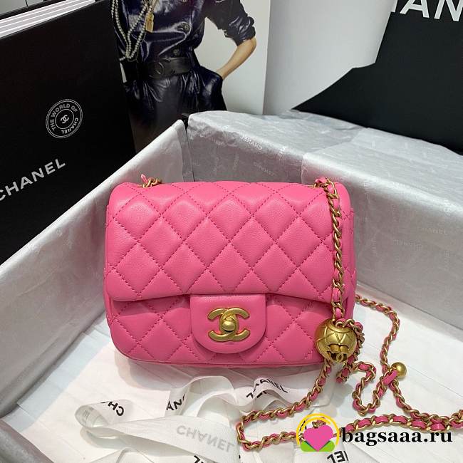Chanel Mini Flap Bag 17cm Pink - 1