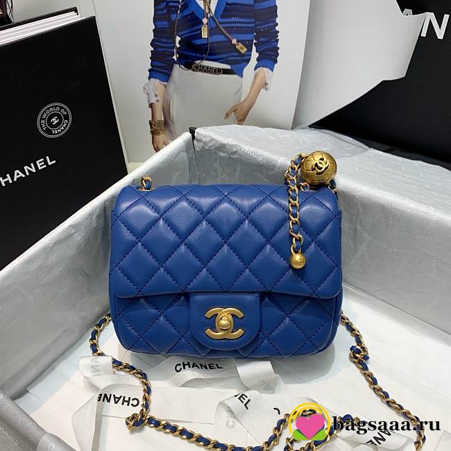 Chanel Mini Flap Bag 17cm Blue - 1