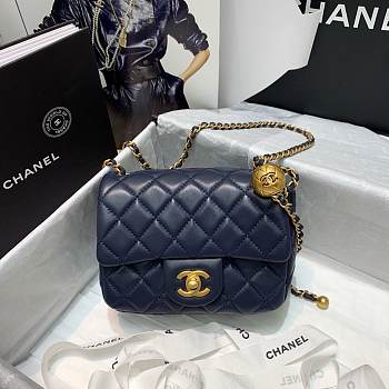 Chanel Mini Flap Bag 17cm Navy Blue
