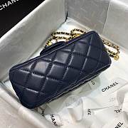 Chanel Mini Flap Bag 17cm Navy Blue - 3