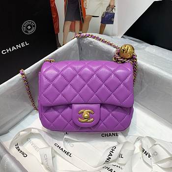 Chanel Mini Flap Bag 17cm purple