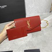 YSL Saint Laurent UPTOWN Chain Wallet Red - 2