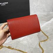 YSL Saint Laurent UPTOWN Chain Wallet Red - 4