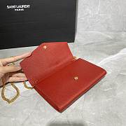 YSL Saint Laurent UPTOWN Chain Wallet Red - 6