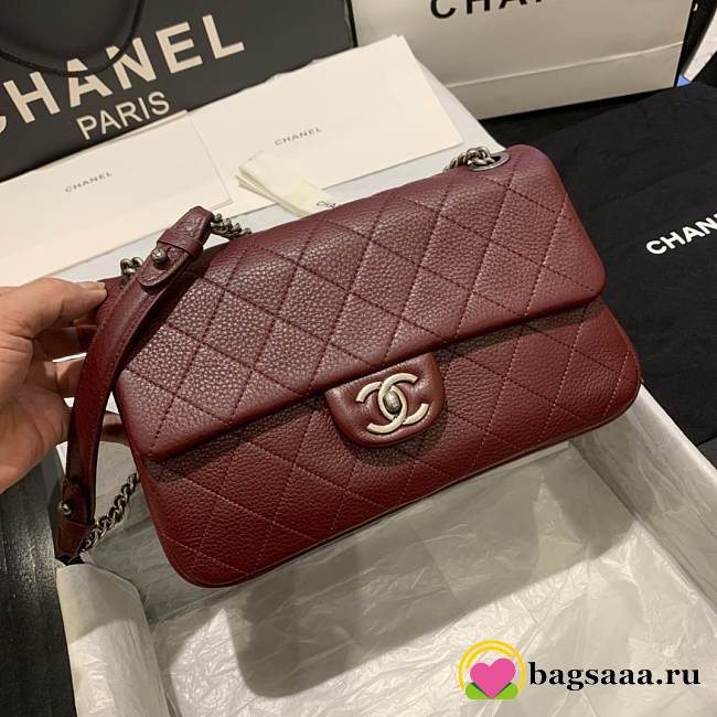 Chanel CF BAG CAVIAR 24CM RED - 1