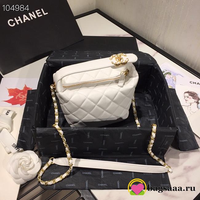 Chanel Lambskin Gold Metal Pink Small Hobo Bag white - 1