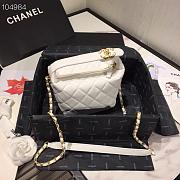 Chanel Lambskin Gold Metal Pink Small Hobo Bag white - 1