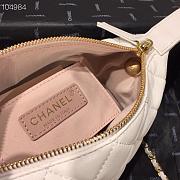 Chanel Lambskin Gold Metal Pink Small Hobo Bag white - 3
