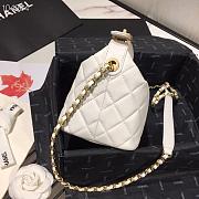 Chanel Lambskin Gold Metal Pink Small Hobo Bag white - 4