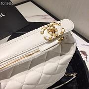 Chanel Lambskin Gold Metal Pink Small Hobo Bag white - 6