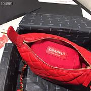 Chanel Lambskin Gold Metal Pink Small Hobo Bag red - 5