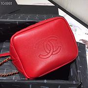 Chanel Lambskin Gold Metal Pink Small Hobo Bag red - 4