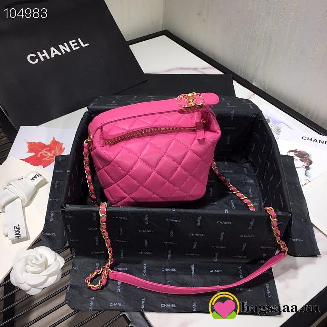 Chanel Lambskin Gold Metal Pink Small Hobo Bag - 1