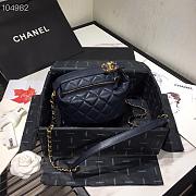 Chanel Lambskin Gold Metal Pink Small Hobo Bag dark blue - 1