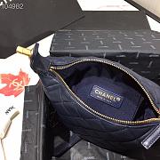 Chanel Lambskin Gold Metal Pink Small Hobo Bag dark blue - 5