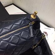 Chanel Lambskin Gold Metal Pink Small Hobo Bag dark blue - 6