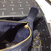 Chanel Lambskin Gold Metal Pink Small Hobo Bag dark blue - 4