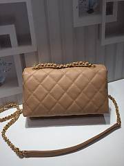 Chanel small flap bag calfskin goldtone metal beige - 6
