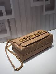 Chanel small flap bag calfskin goldtone metal beige - 4