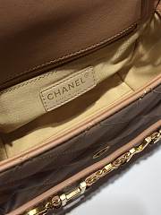 Chanel small flap bag calfskin goldtone metal beige - 3