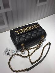 Chanel small flap bag calfskin goldtone metal black - 2