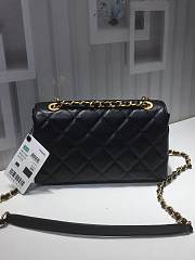 Chanel small flap bag calfskin goldtone metal black - 3