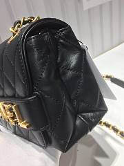 Chanel small flap bag calfskin goldtone metal black - 4