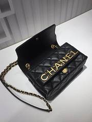 Chanel small flap bag calfskin goldtone metal black - 5