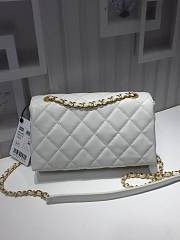 Chanel small flap bag calfskin goldtone metal white - 6